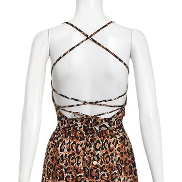 TIGERLILY Divya Leopard Print Crossover Back Tiered Midi Maxi Dress NWOT RRP$269 - Picture 12 of 16